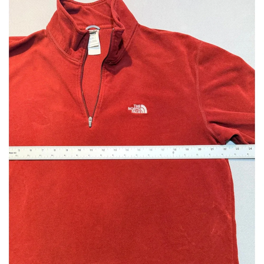The North Face Mens Pullover TKA 100‎ Fleece Quarter Zip Red Sweater Large